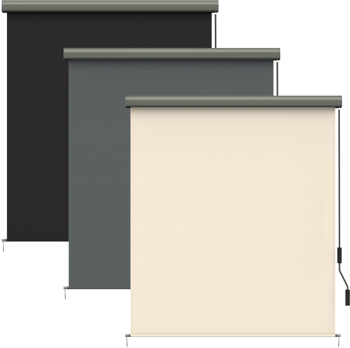 Soontrans - Verticale Zonwering - Buitenrolgordijn van Aluminium - UV-bescherming - Handslinger - Binnen en Buiten Geschikt voor Balkon - Terras en Tuin - Privacyscherm - 160X250cm - Antraciet
