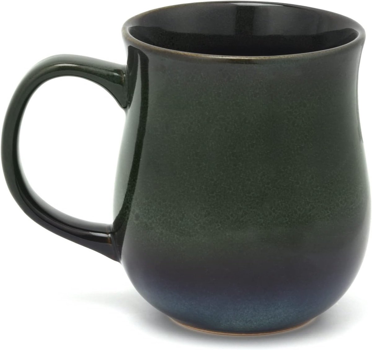 Grote keramische koffiemok van 500 ml met ruime handgreep, handgemaakt met glazuur, ideaal voor koffie en thee, geschikt voor kantoor en thuis, magnetron- en vaatwasserbestendig