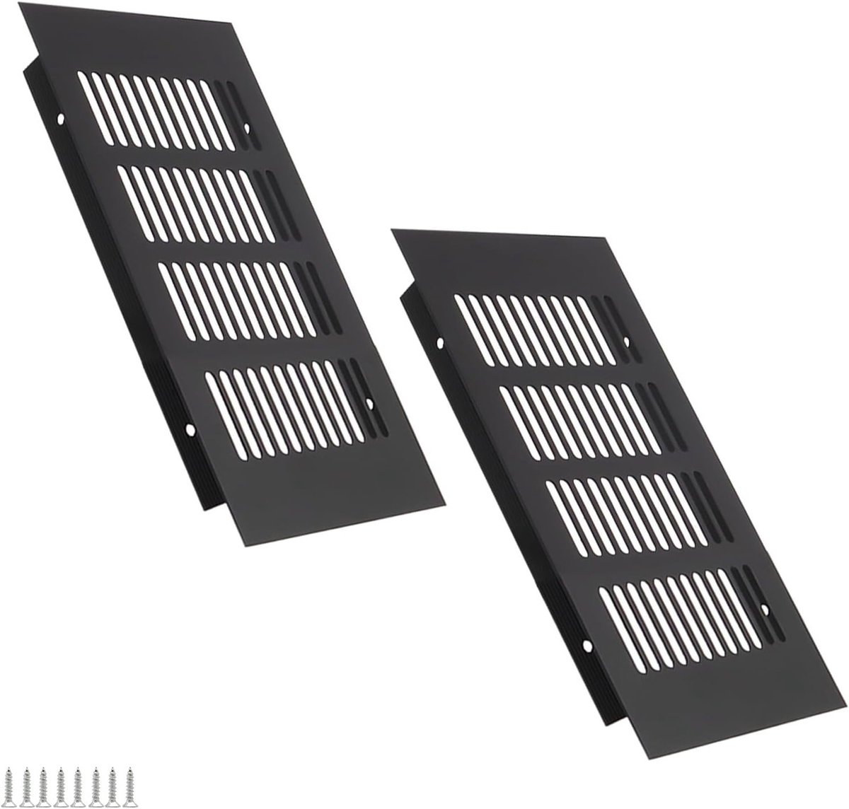 Ventilatierooster 200 x 100 mm - Zwart Vierkant Ventilatierooster voor Kasten, Slaapkamers