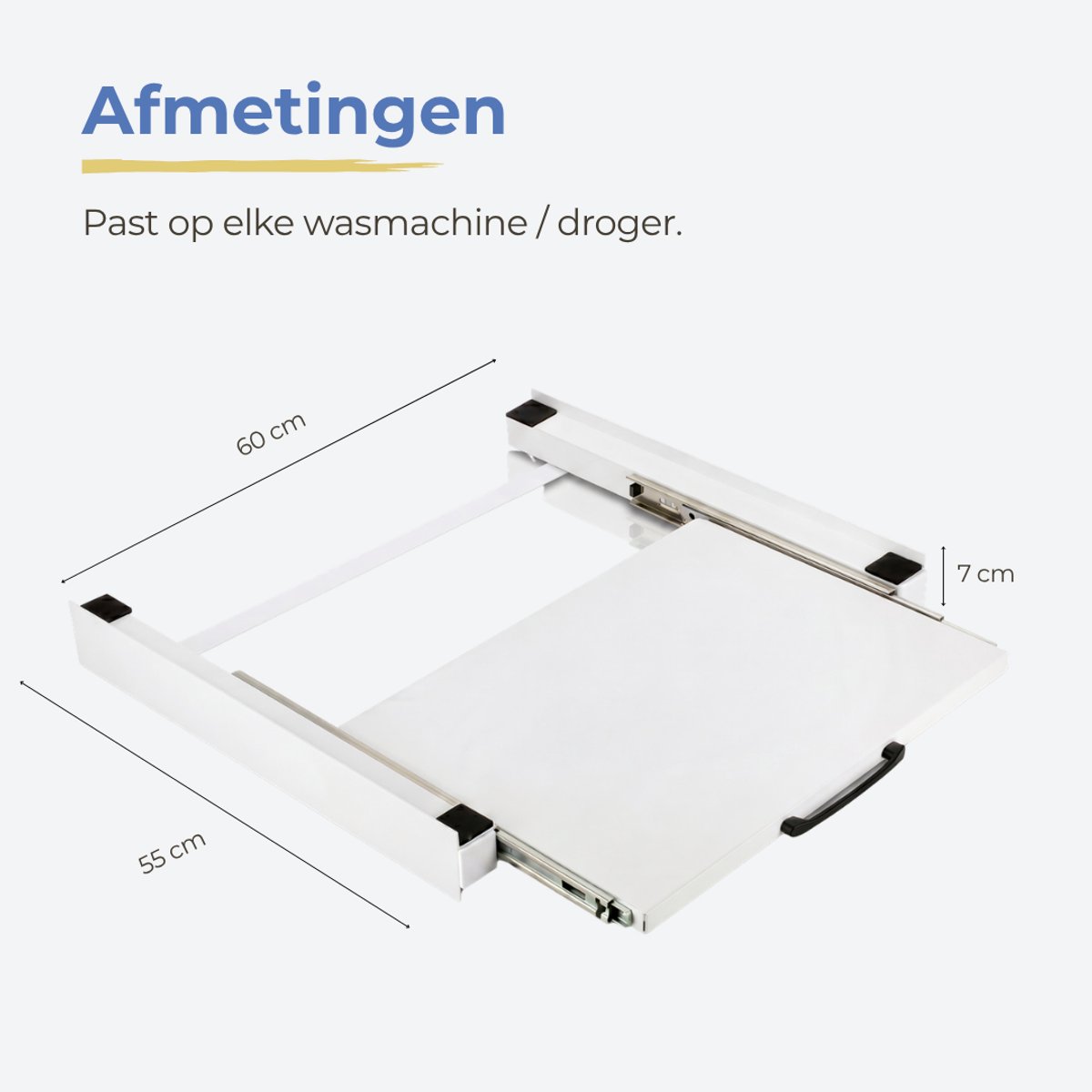 Morelia® Tussenstuk Wasmachine Droger - Stapelkit Wasmachine Droger - Universeel - Wit — afbeelding 6