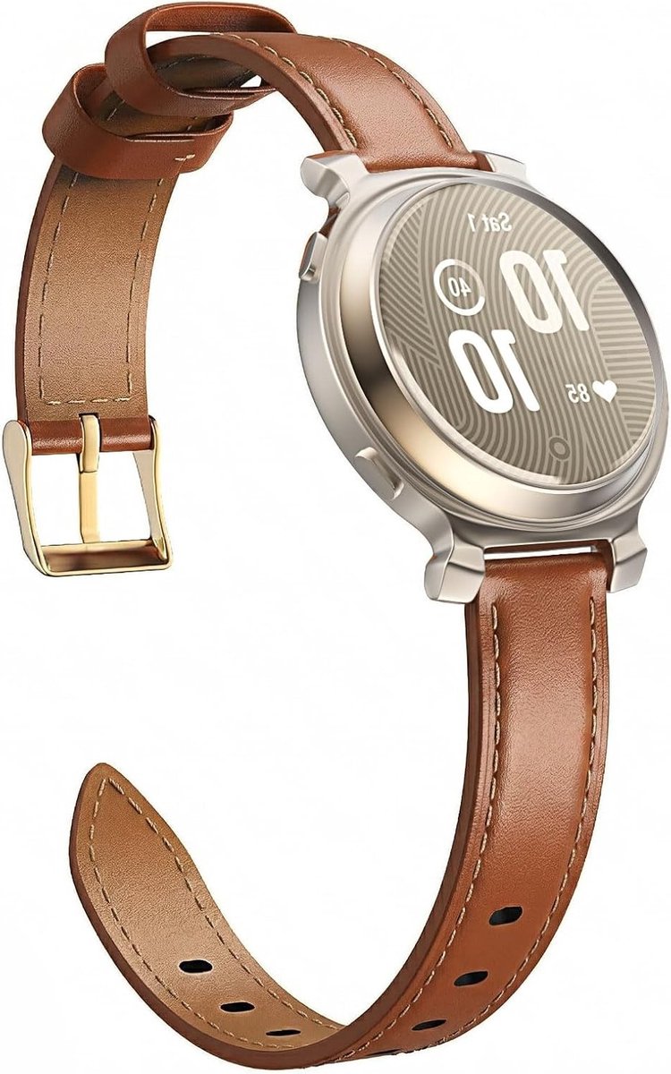 Dunne Leren Band Geschikt voor Garmin Lily 2 Active voor Vrouwen, Stijlvolle Top-Grain Leren Polsband voor Smartwatch en Activiteitstracker