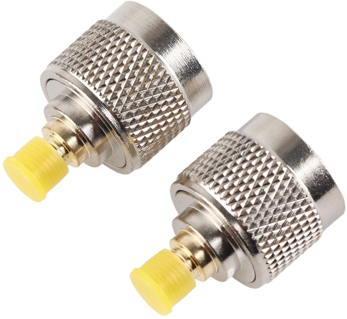 2 stuks RF-stekker coax-adapter voor 0-6 GHz frequentiebereik, N-stekker naar SMA-bus, verguld koper