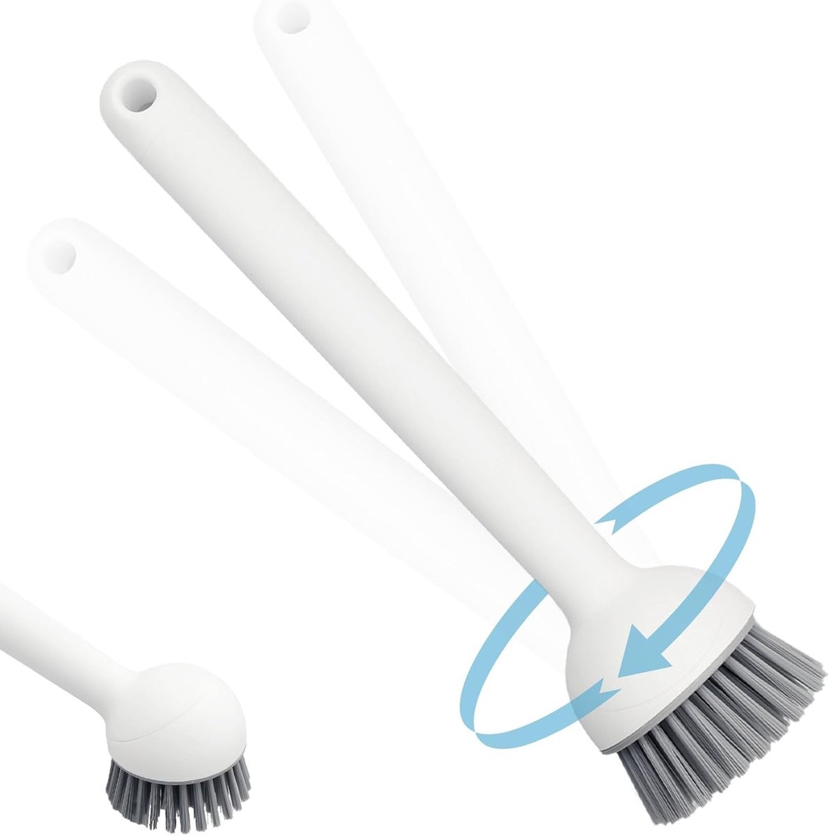 Effectieve Afwasborstel voor Keuken - Ideaal voor Borden, Pannen en Aanrecht - 26,5 x 6,5 cm (Wit)