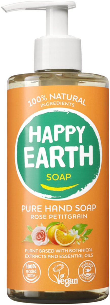 Happy Earth 100% Natuurlijke Handzeep Rose Petitgrain - 300 ml