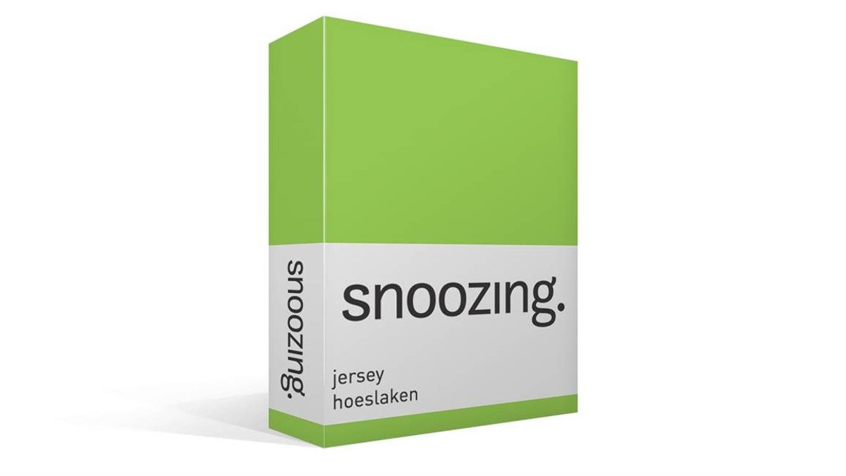 Snoozing Jersey - Hoeslaken - 100% gebreide katoen - 200x210/220 cm - Lime