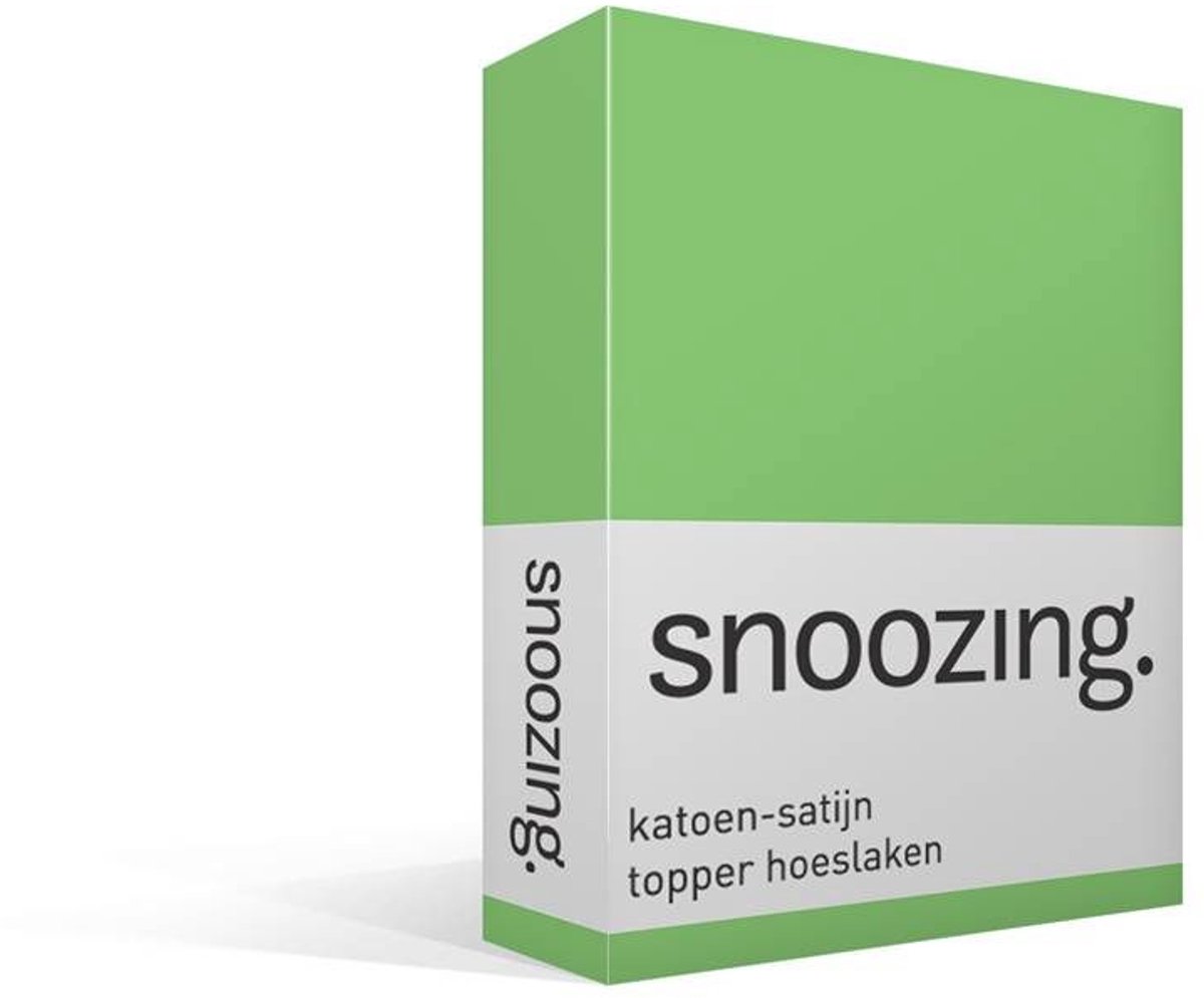 Snoozing - Katoen-satijn - Topper - Hoeslaken - Lits-jumeaux - 180x210 cm - Lime