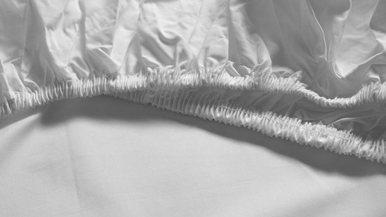 Snoozing - Hoeslaken - Lits jumeaux - 180x210 cm - Coton percale - Wit