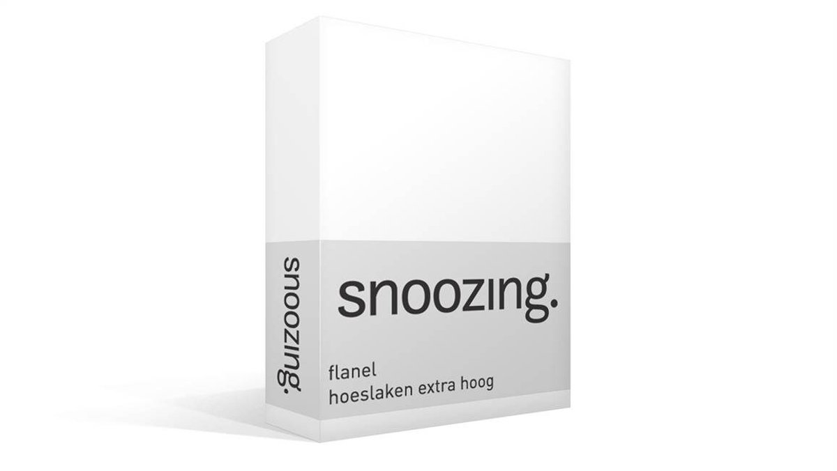 Snoozing Flanel - Hoeslaken - Eenpersoons - Extra Hoog - 80/90x200 cm - Wit