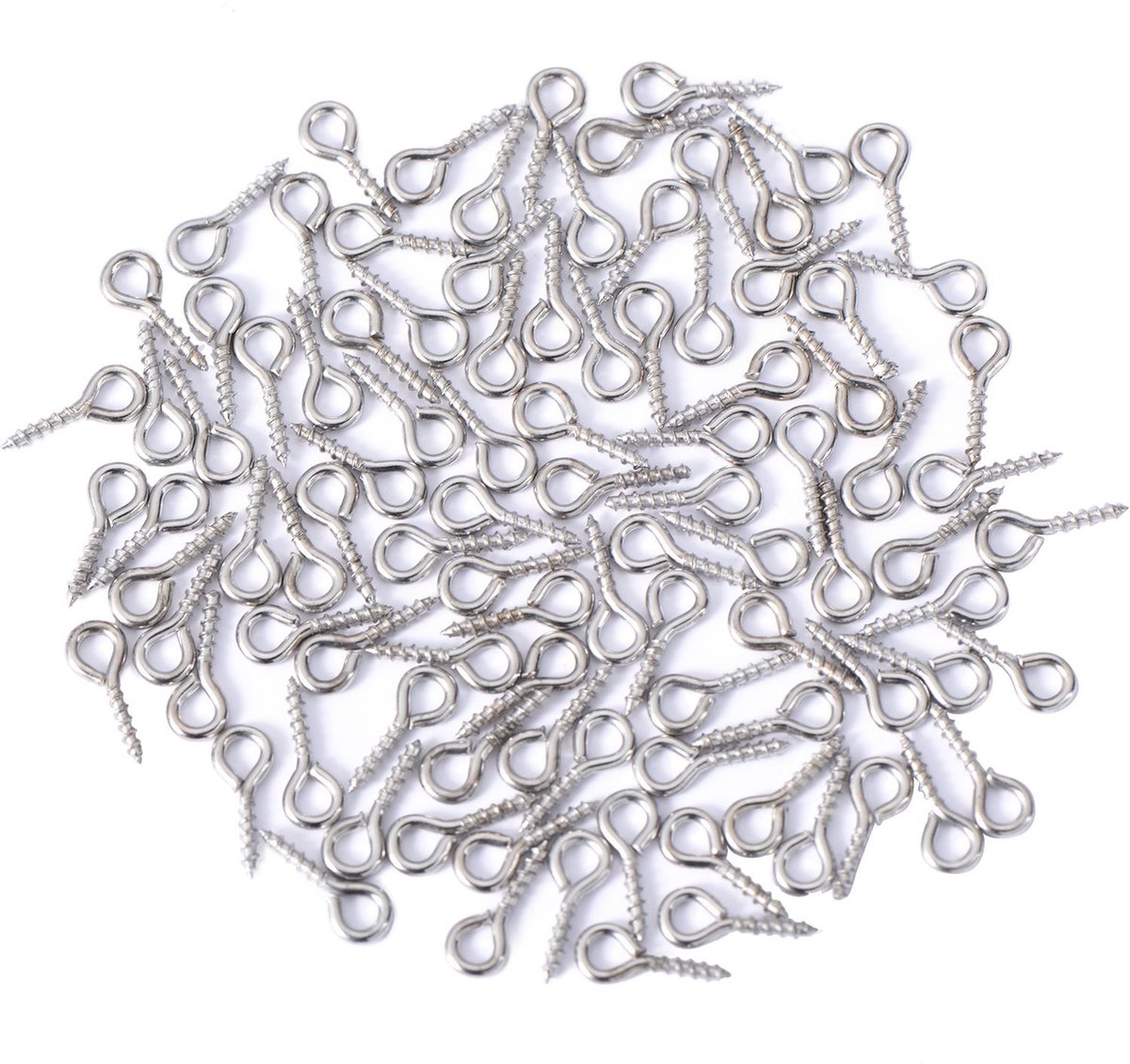 SPHProducts - Roestvrijstalen Oogschroefhaken - 10 mm - 100 Stuks - Oogvertragingen - Voor Hars en Sieraden - Geschikt voor Kralen en Plastic