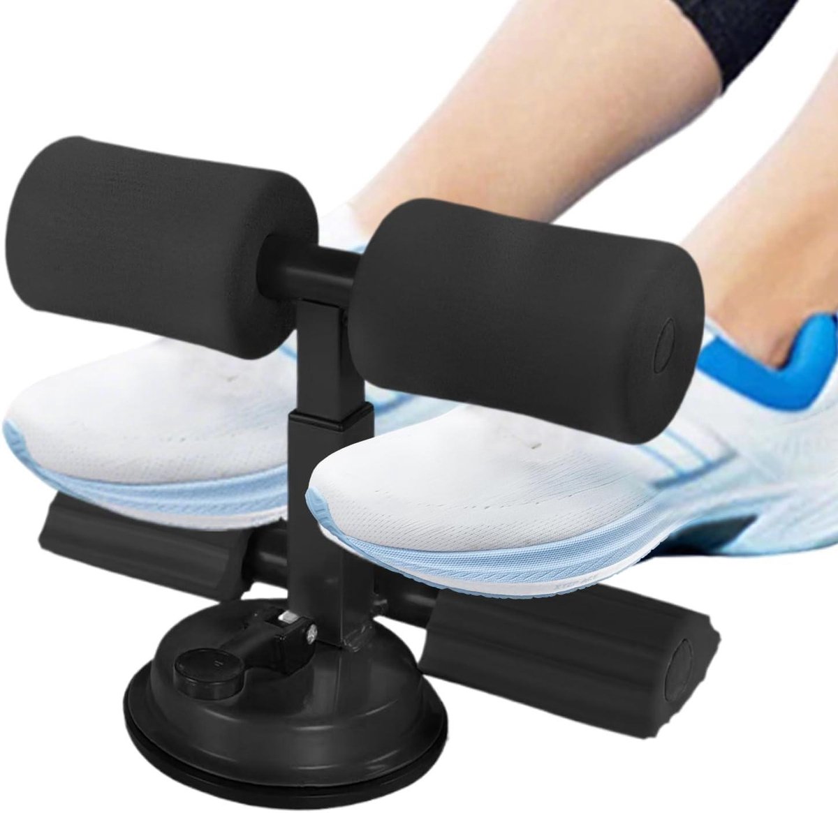 Sit-Up Voetbevestiger - Buikspierapparaat Training - Kernoefening Thuis - Zuignap Stabiliteit - 26 x 12 x 12 cm - Zwart
