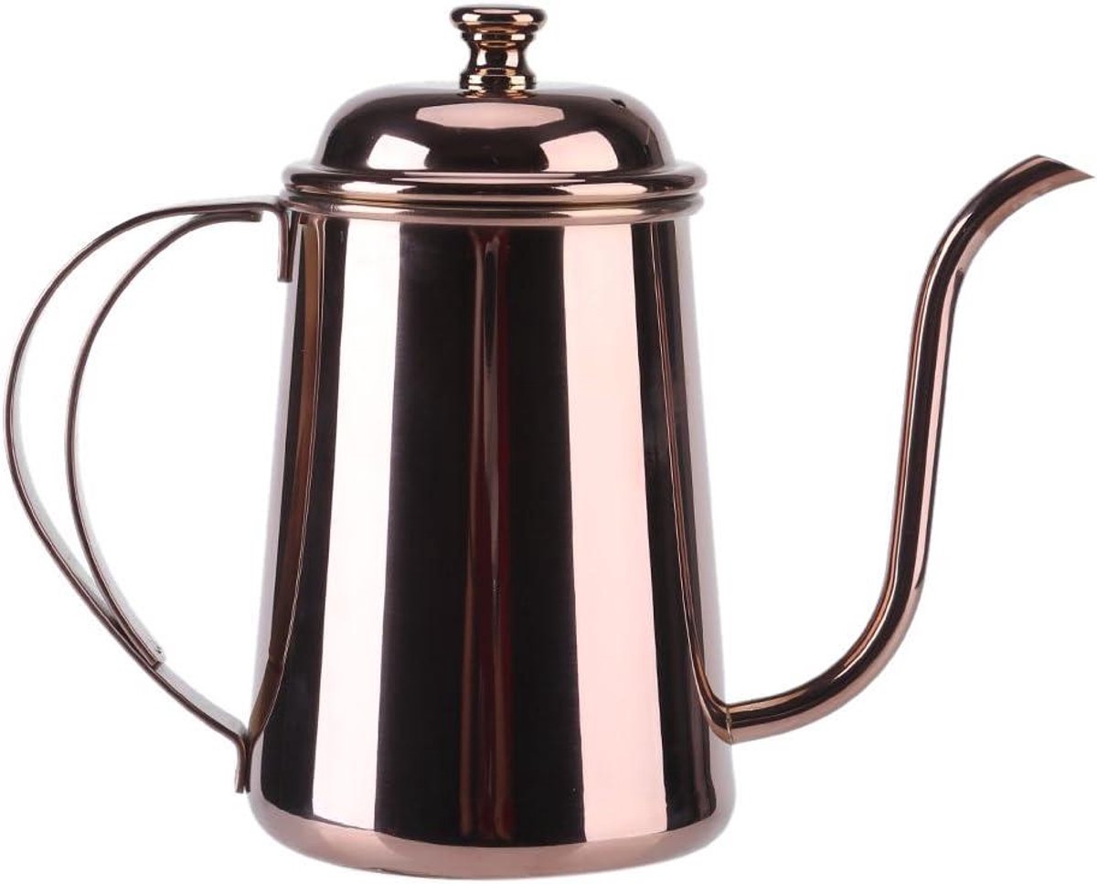 Thee Waterkoker - Koffie Pot - Koffie en Thee - Zwanenhals Schenktuit - 650 ML - Goud