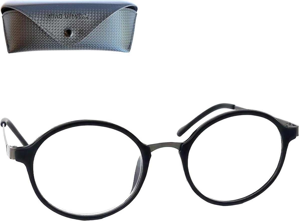 Leesbril Blauw Lichtfilter - Computerbril Dames Heren - Scherm Tijd - UV Bescherming - 22 g - Zwart