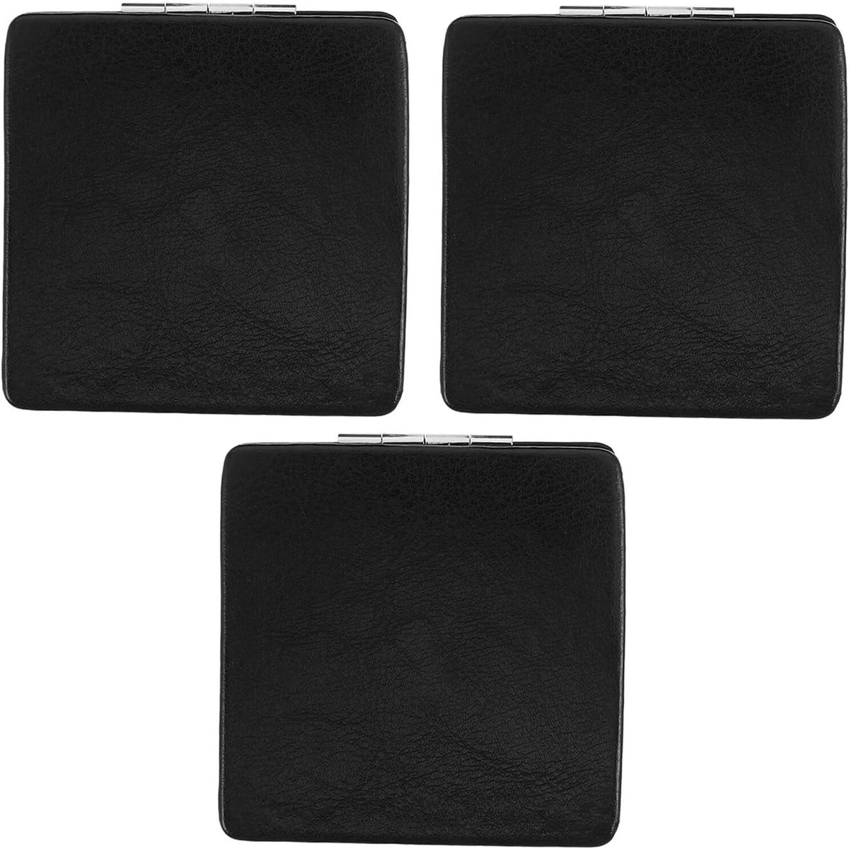Opvouwbare Make-upspiegel - Zakspiegel Handspiegel - Snel bijwerken - Dubbelzijdig met vergroting - 8 x 8 cm - Zwart