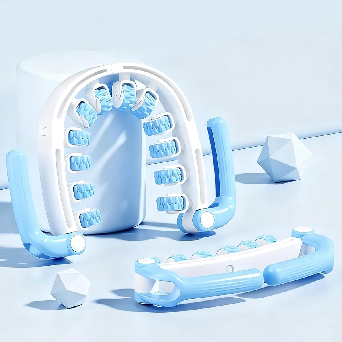Massageapparaat Benen - Fascia Roller - Lichaamsvormen Benen - Afneembare Modules - 33 x 25.5 cm - Blauw