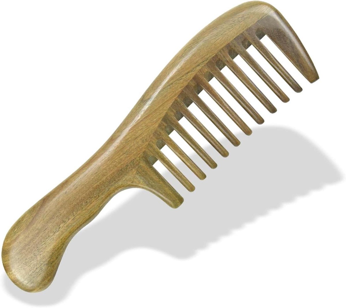 Houten Kam - Brede Tanden - Dagelijks Gebruik - Glad en Naadloos - 2 stuks - Houtkleur