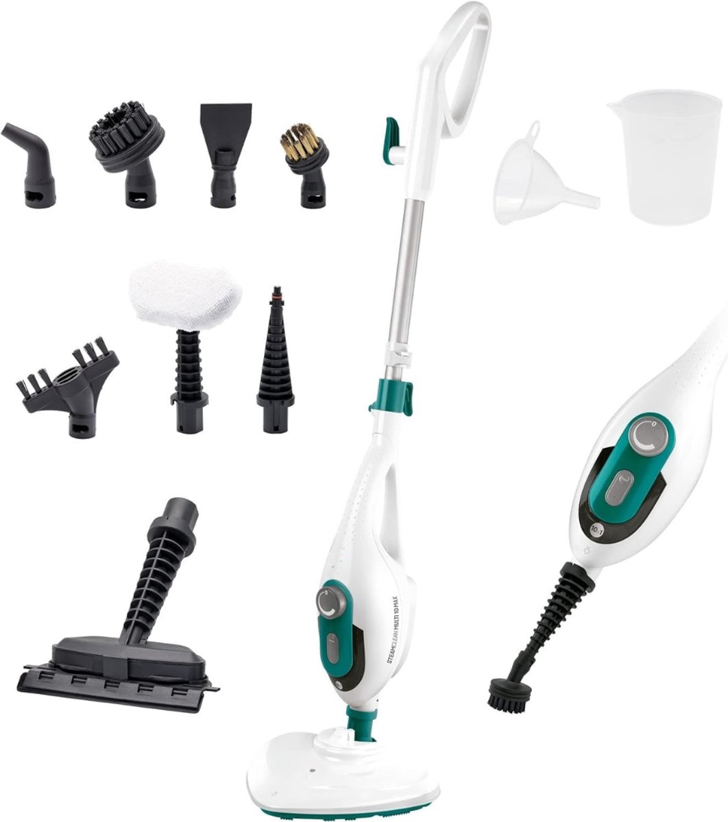 YOR® Stoomreiniger Bank - Vlekkerreiniger - Tapijtreiniger - 1350W - 10 in 1 - Groen/Wit - 57cm x 17cm x 20cm