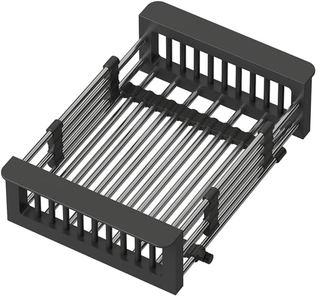 Afdruiprek - Spoelbakrek - Servies Drogen - Verstelbare Lengte - 27-40 cm - Zwart