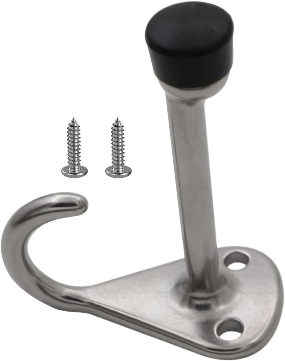 Deurstoppers - Muurbeugel - Stille Deur - Roestvrij Staal - 7 cm lengte - Zilverkleurig