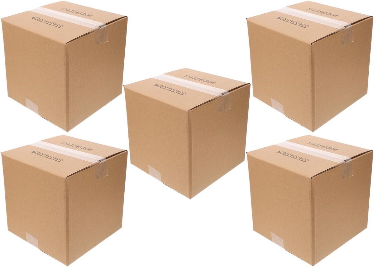Kartonnen Verhuisdozen - Opbergdozen Verpakking - Opslag en Verzending - Stevig Drielaags Materiaal - 5 Stuks Middelgroot - Bruin