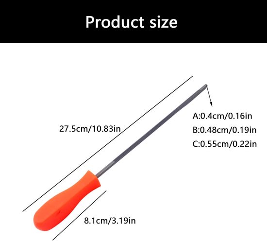 Kettingzaag Vijl - Slijper Set - Kettingen Scherp Houden - Zeshoekige Fijne Tand - 4.0 4.8 5.5mm - Metaal — afbeelding 5