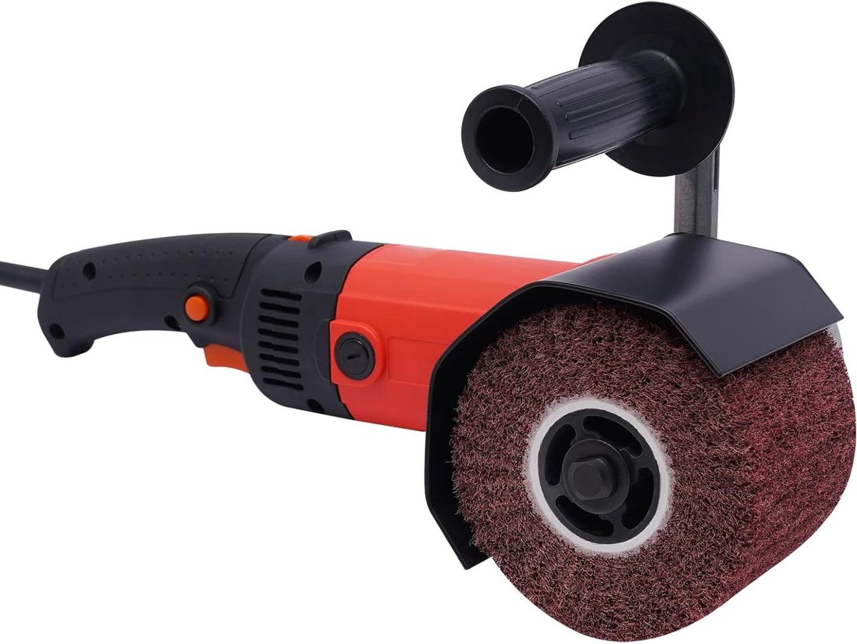 Satijnmachine - Borstel slijper - Metaal polijsten - Traploze snelheidsregeling - 1400 W - Rood