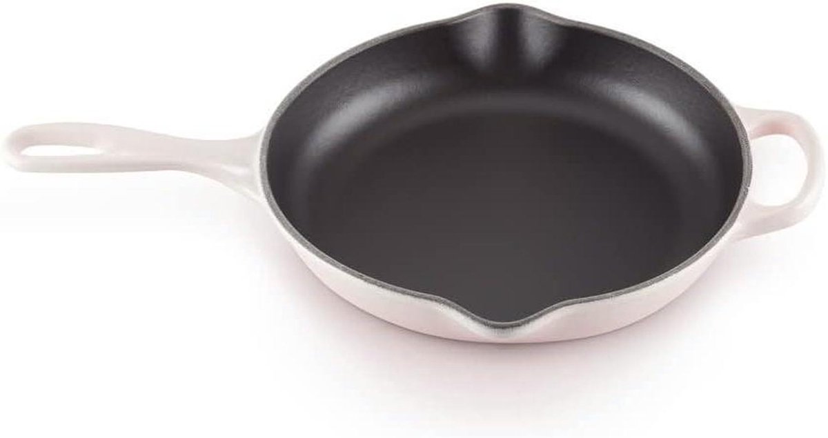 Gietijzeren Koekenpan - Hulpsteel Pan - Koken en Braden - Gelijkmatige Warmte - 23 cm - Zachtroze