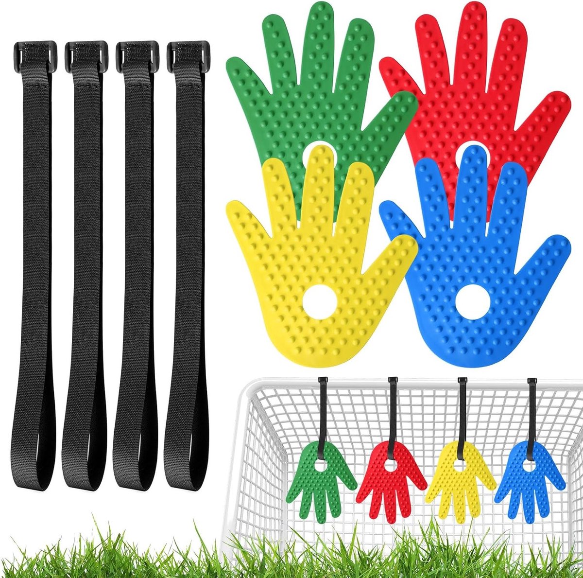 Voetbaldoel voor Training met 4 Trainingsschijven en 4 Verstelbare Straps voor Nauwkeurige Schottraining en Verbetering van Techniek