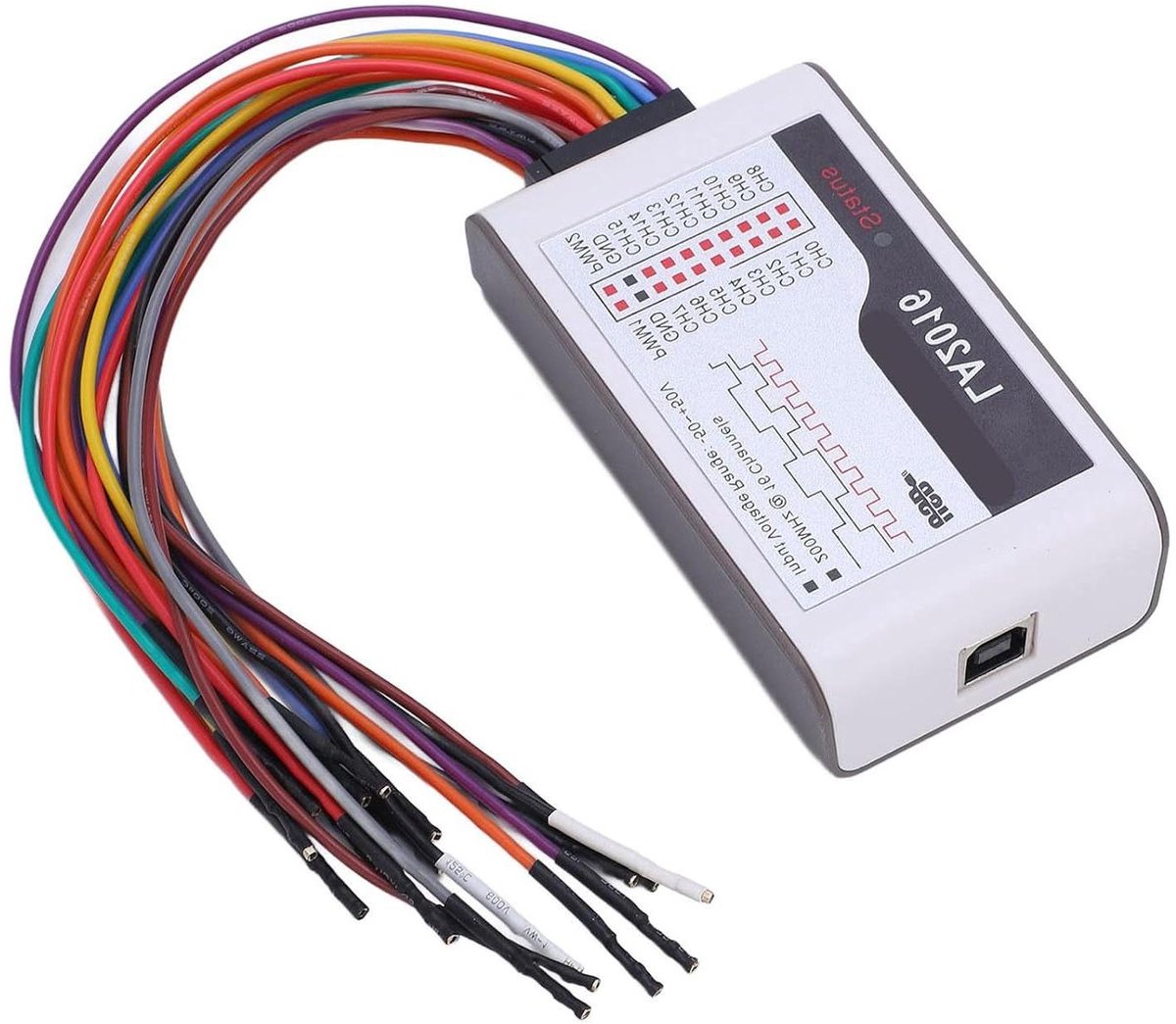 Logic Analyzer - Meetinstrument - Elektrisch Testen - 16 Kanalen - 200MHz - Grijs