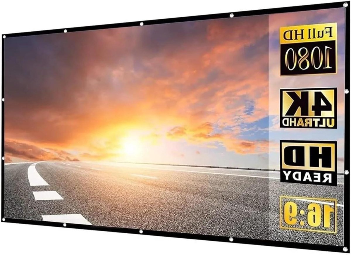 Projectiescherm - Filmscherm - Thuisbioscoop - Kreukvrij opvouwbaar - 120 inch - Wit