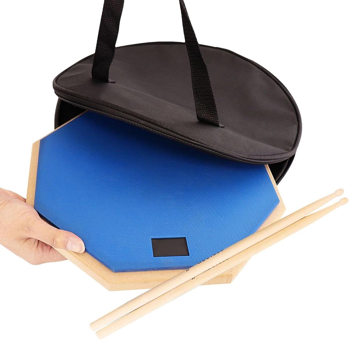 Oefen Drumpad Set - Drum Bag - Stil Drummen - Antislip Schokabsorptie - 12 Inch - Blauw