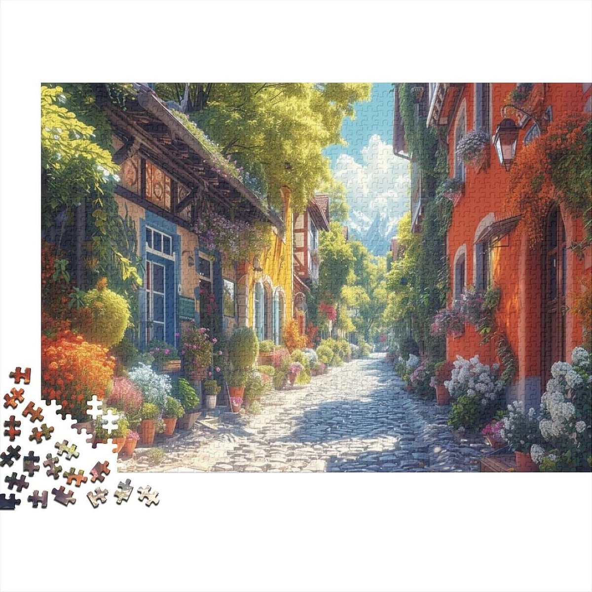 Legpuzzel Stad - Puzzel Volwassenen - Ontspanning Thuis - Met Bonusposter - 75 x 50 cm - Stijl-13