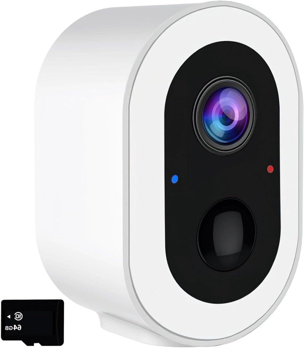 Draadloze Camera - Beveiligingscamera Buiten - Huis Beveiligen - PIR Bewegingsdetectie - 10 x 7 x 6 cm - Wit