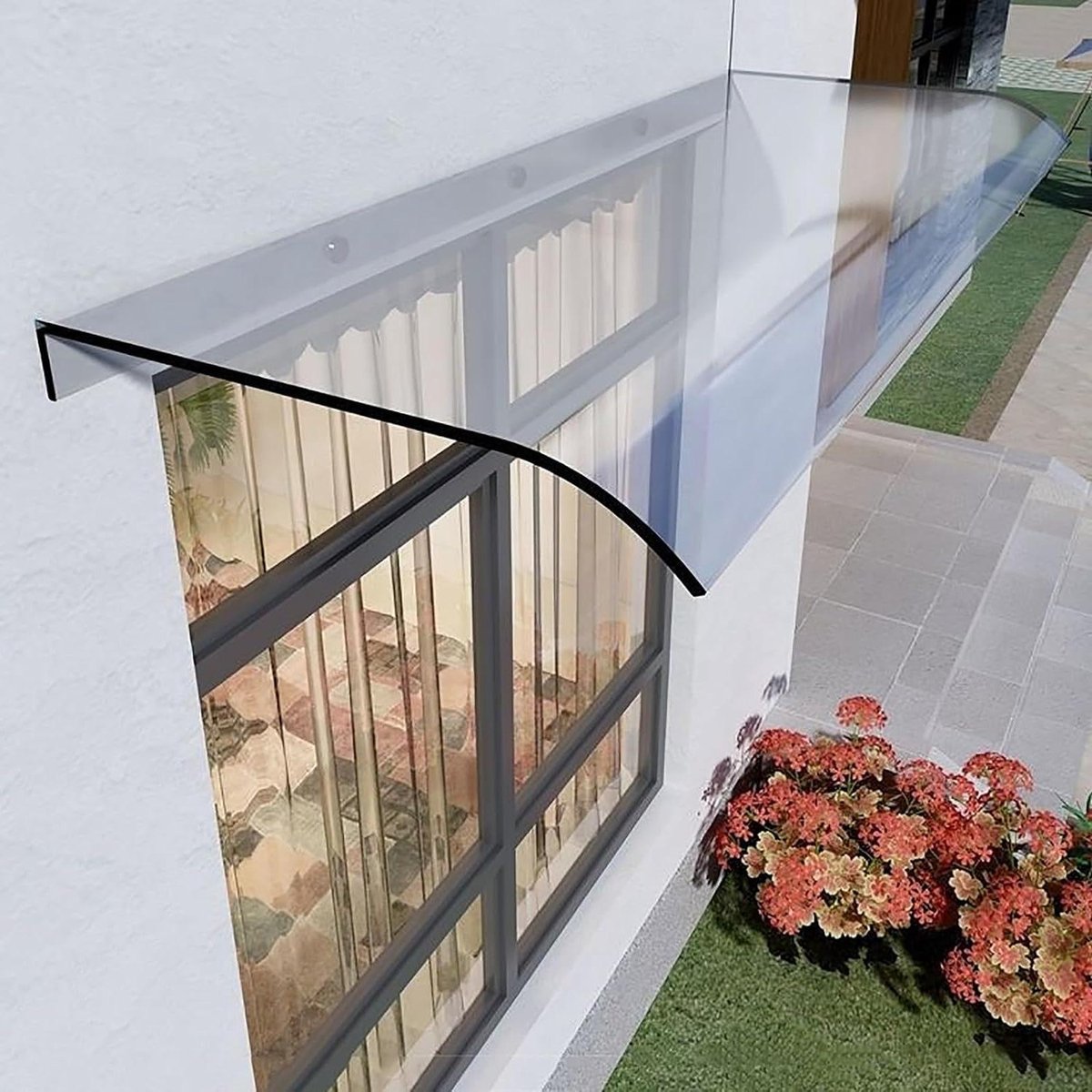 Transparante Luifel - Buitenluifel Polycarbonaat - Bescherming Deur - UV-bescherming Weerbestendig - Niet gespecificeerd - Transparant