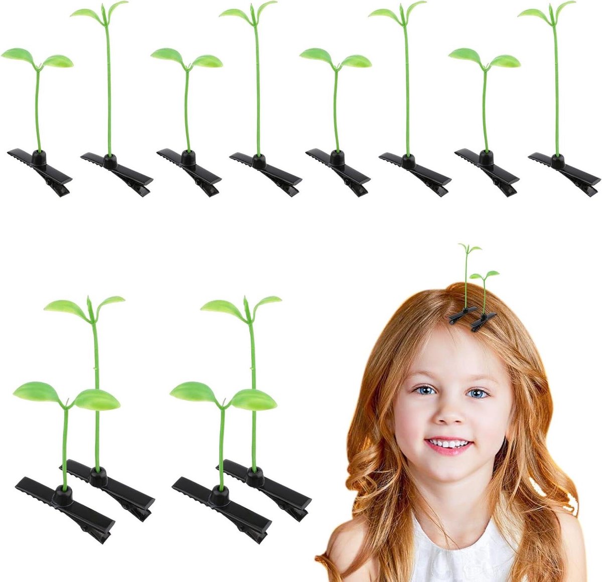 Haarspelden Set - Groene Spruiten - Feestelijke Stijlen - Uniek Design - 50 Stuks - Groen