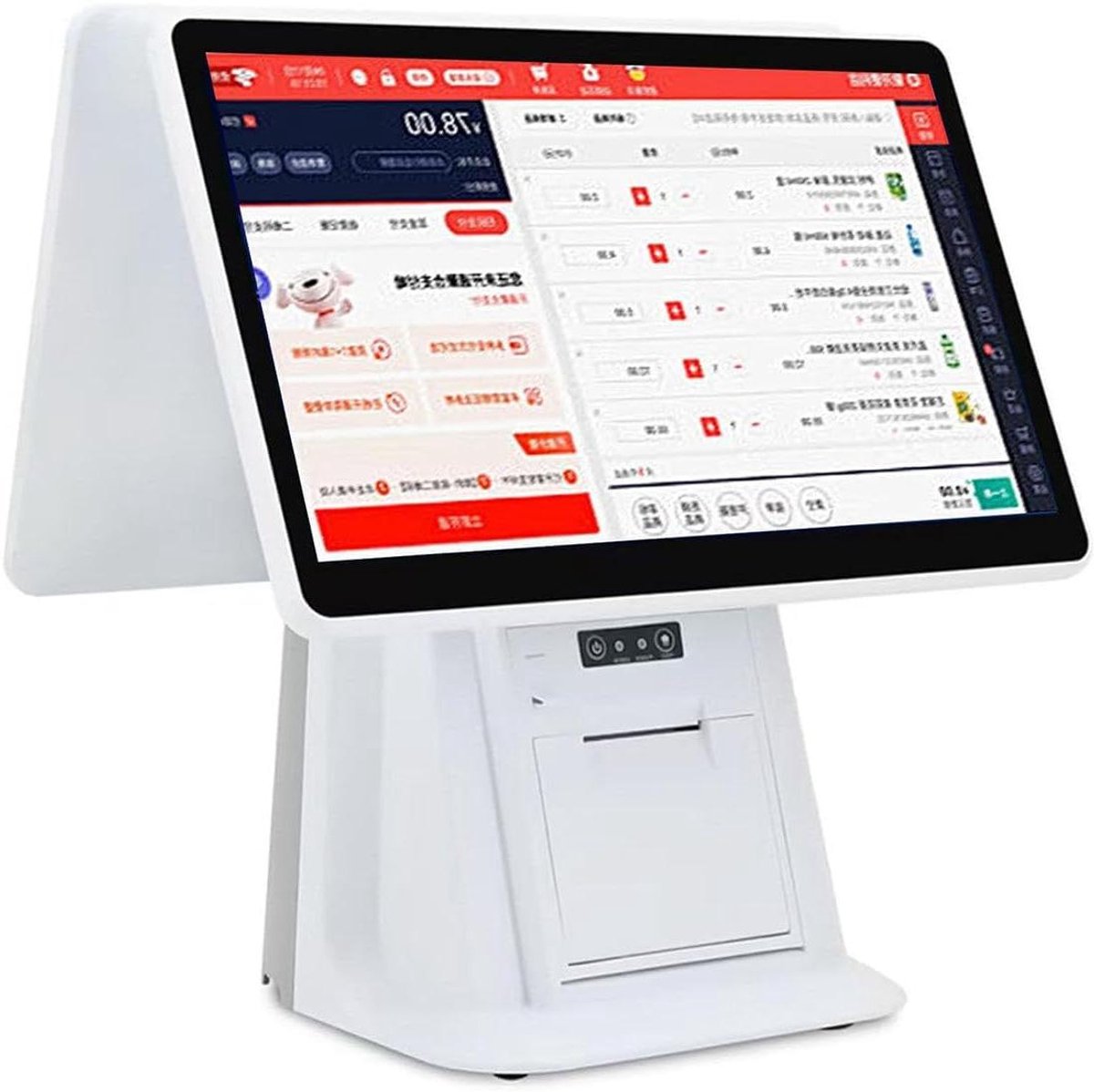 Kassasysteem Met Dubbel Touchscreen - POS Systeem - Detailhandel Horeca - Ingebouwde Thermische Printer - 156 Inch - Zwart