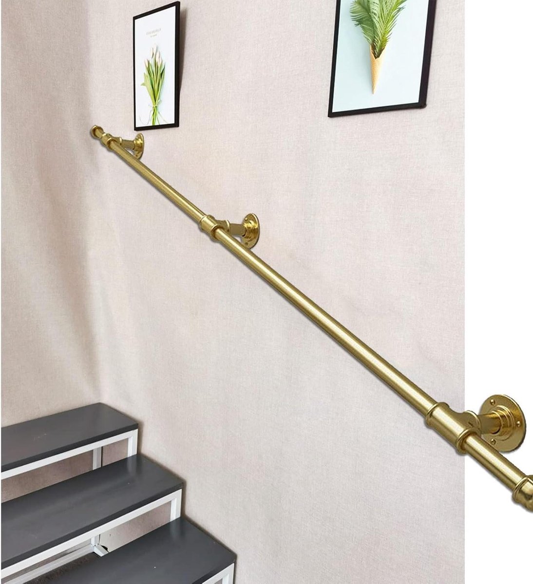 Trapleuning Beugels - Leuningrail set - Veilig traplopen - Smeedijzeren constructie - Tot 6 meter - Zwart