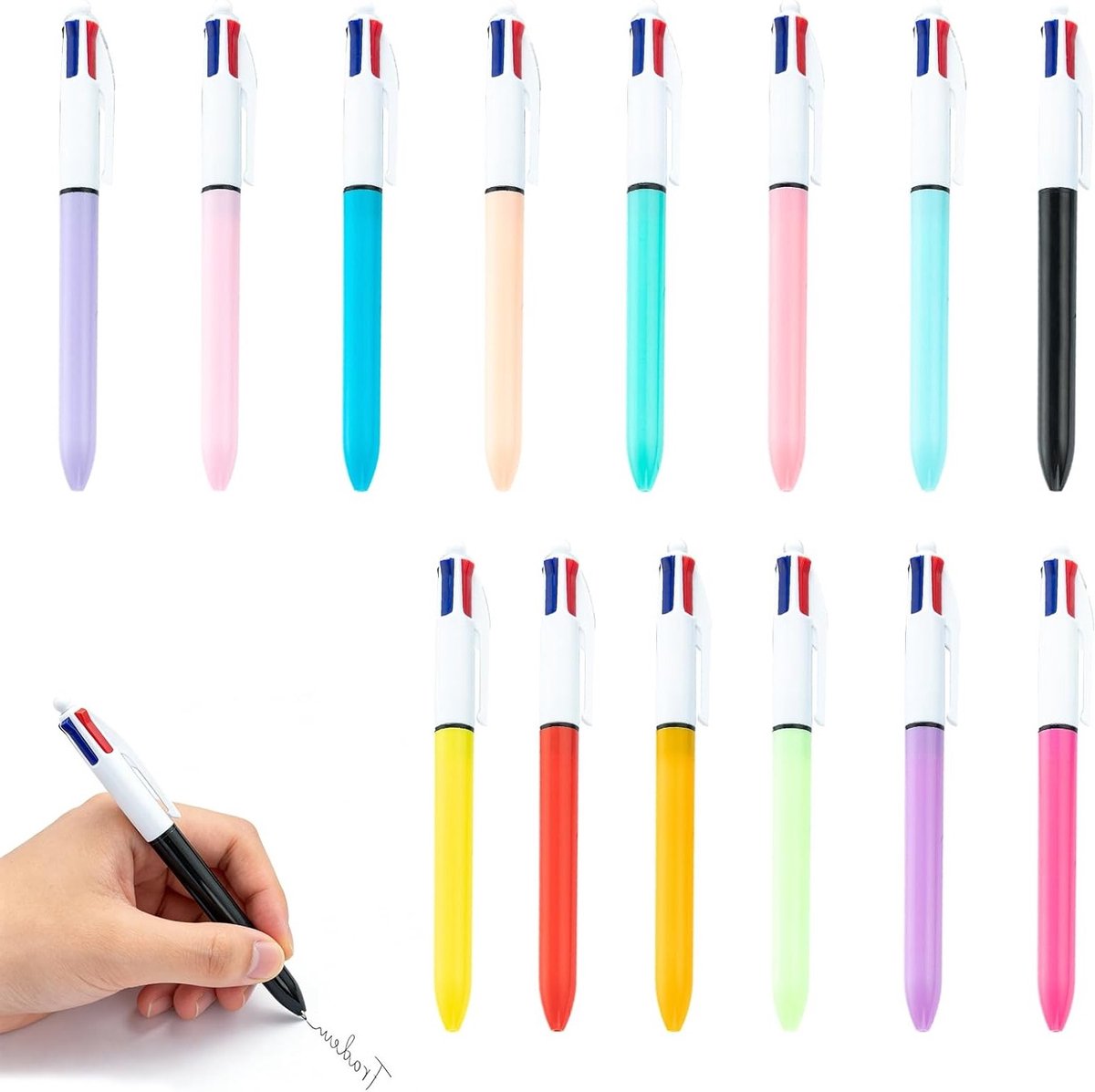 4-in-1 Balpennen - Multicolor Pen - Efficiënt Schrijven - Makkelijk Uittrekbare Kleuren - 14 stuks - Niet gespecificeerd