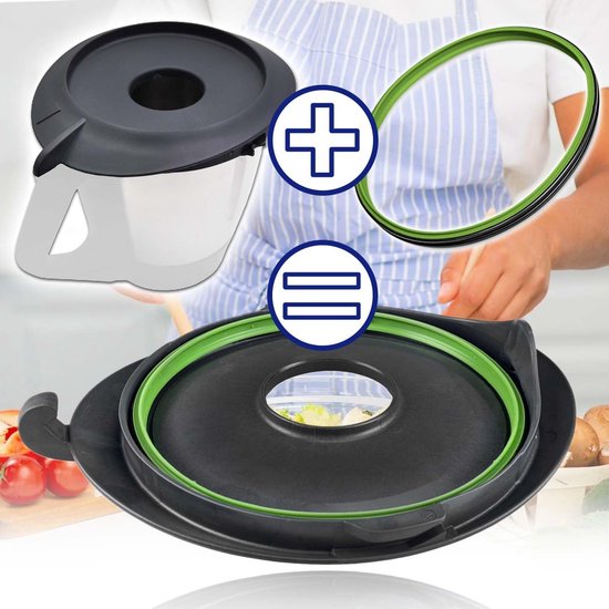 Afdichtring Mixbeker - Afsluitring Keukenmachine - Lekvrij Koken - Aansluitend op deksel - Ø 184 mm - Grijs — afbeelding 4