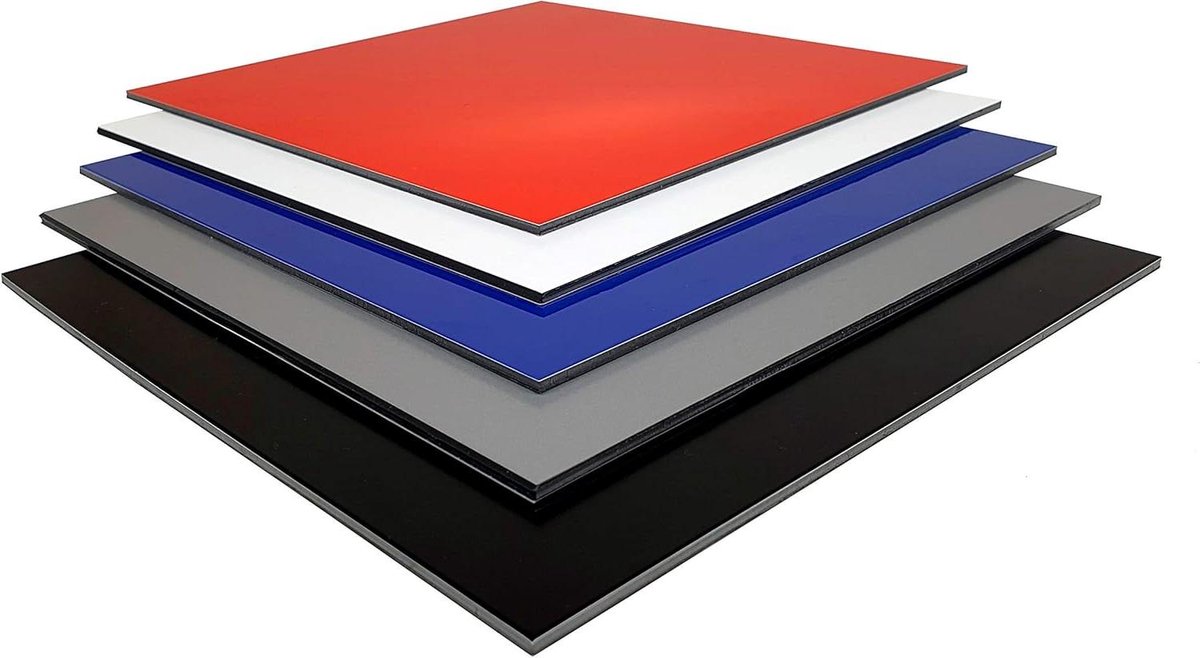 Composietplaten - Aluminium sandwichplaat - Interieur en reclame - Lichtgewicht en robuust - 1500x1500mm - Zwart mat/glanzend