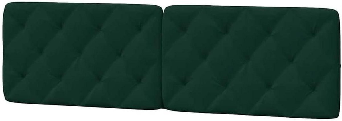 Hoofdbordkussen - Bedkussen Hoofdeinde - Comfortabel Lezen - Zacht Fluweel - 180 cm - Donkergroen
