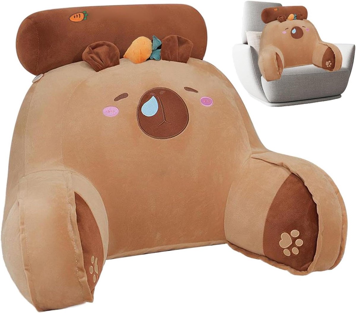 Leeskussen Kinderen - Rugsteun Kussen - Ontspannen Zitten - Met Armleuningen - 65x45 cm - Model E