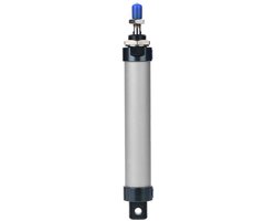 Luchtcilinder Enkele Staaf - Pneumatische Hefcilinder - Industriële Automatisering - Dubbelwerkend Aluminium - 25mm Boring 100mm Slag - Zilver