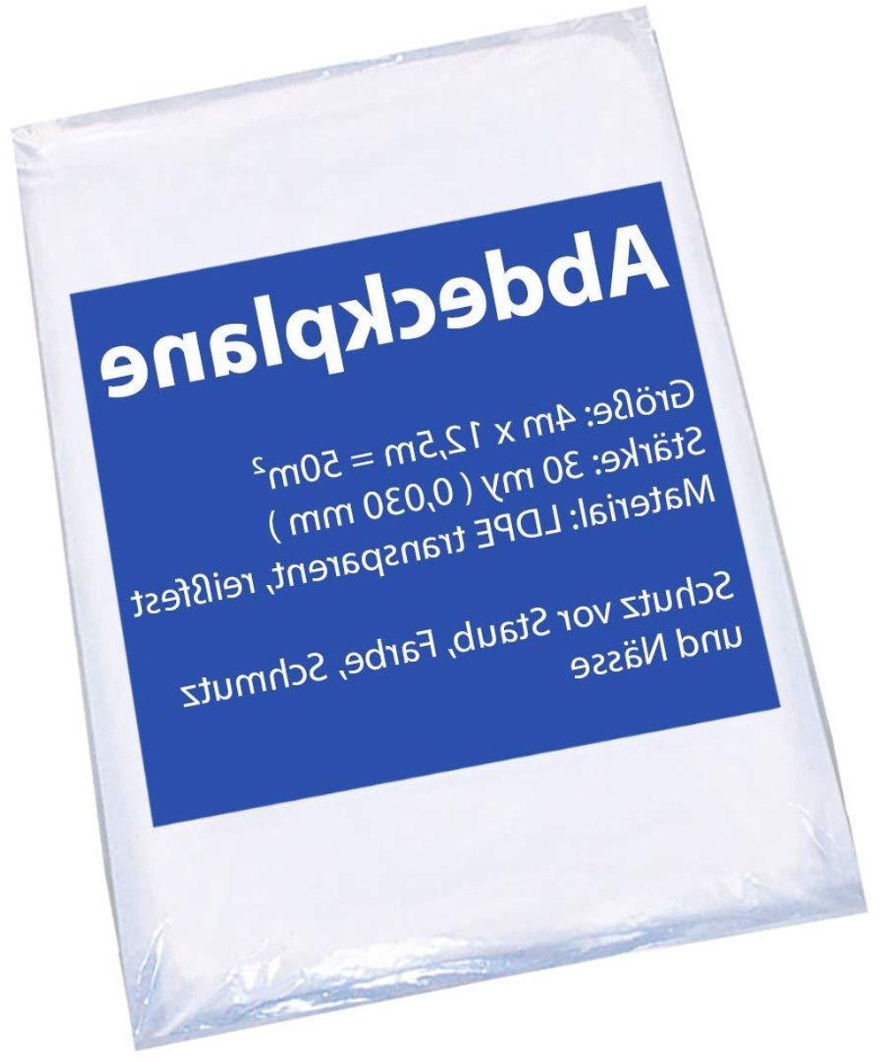 Bouwfolie Afdekfolie - Schilderszeil Plastic - Klus Beschermen - Scheurvast HDPE - 50 Stuks 4x12.5m - Transparant