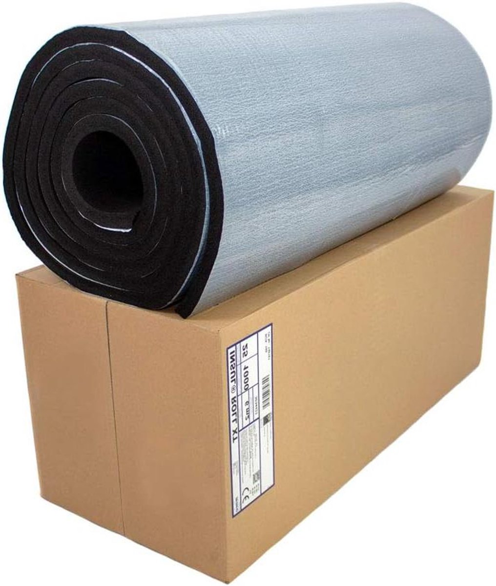 Isolatiemat Rubber - Zelfklevend Schuim - Installatie Isoleren - Gesloten Cellen Structuur - 6 vierkante meter - Zwart
