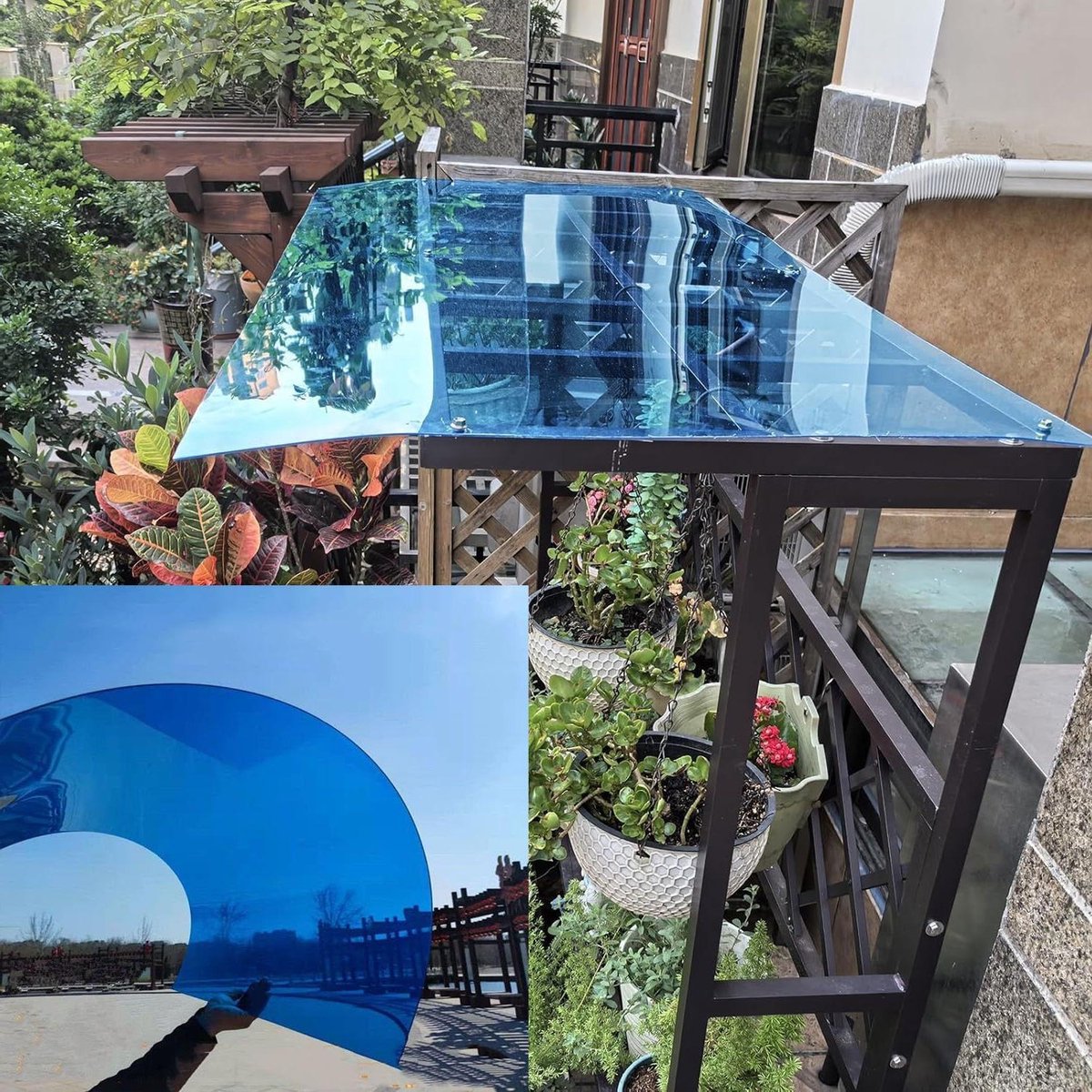 Dakplaten Polycarbonaat - Kunststof Platen - Buitenconstructie Beschermen - UV-bestendig Slagvast - 122 x 2 Meter - Transparant Blauw
