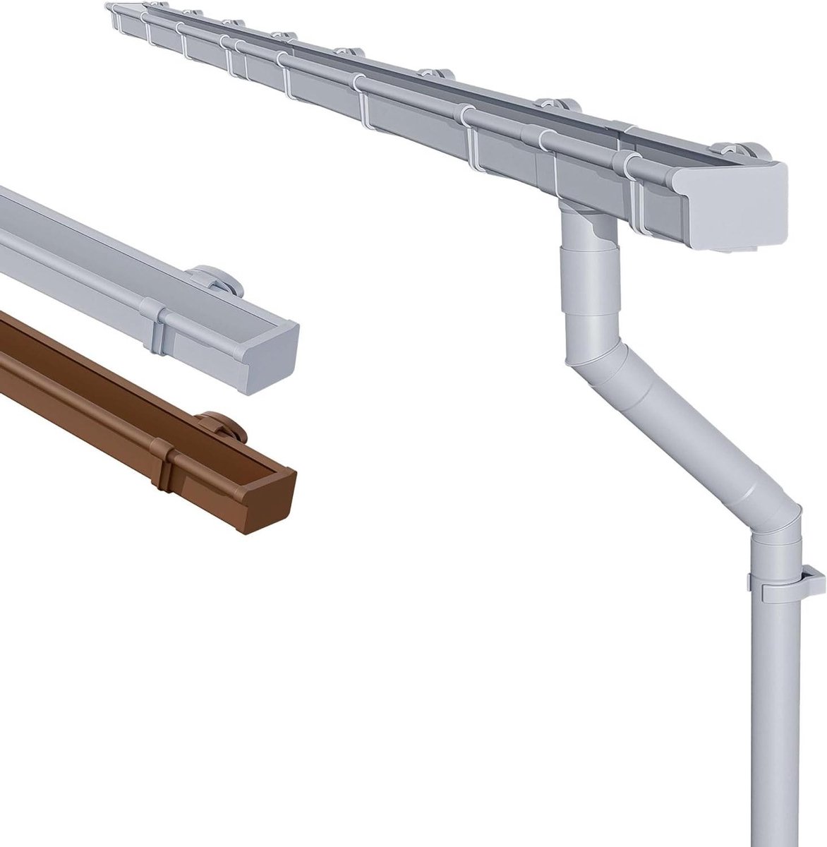 Gootset Terras - Regenpijp Set - Dakwater Afvoeren - Complete Installatie - 8 Meter - Grijs