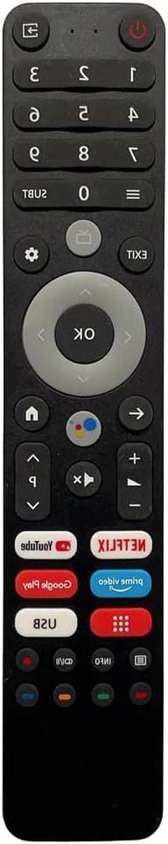 Afstandsbediening - Universele afstandsbediening - Tv bedienen - Direct klaar voor gebruik - 22 x 4 x 3 cm - Zwart