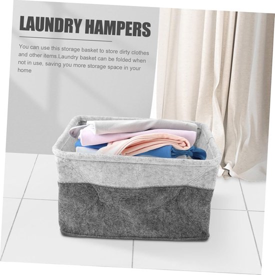 Vouwbare Wasmand - Opbergmand Vilt - Kleding Opbergen - Grote Capaciteit - 30x23cm - Diverse Kleuren — afbeelding 5