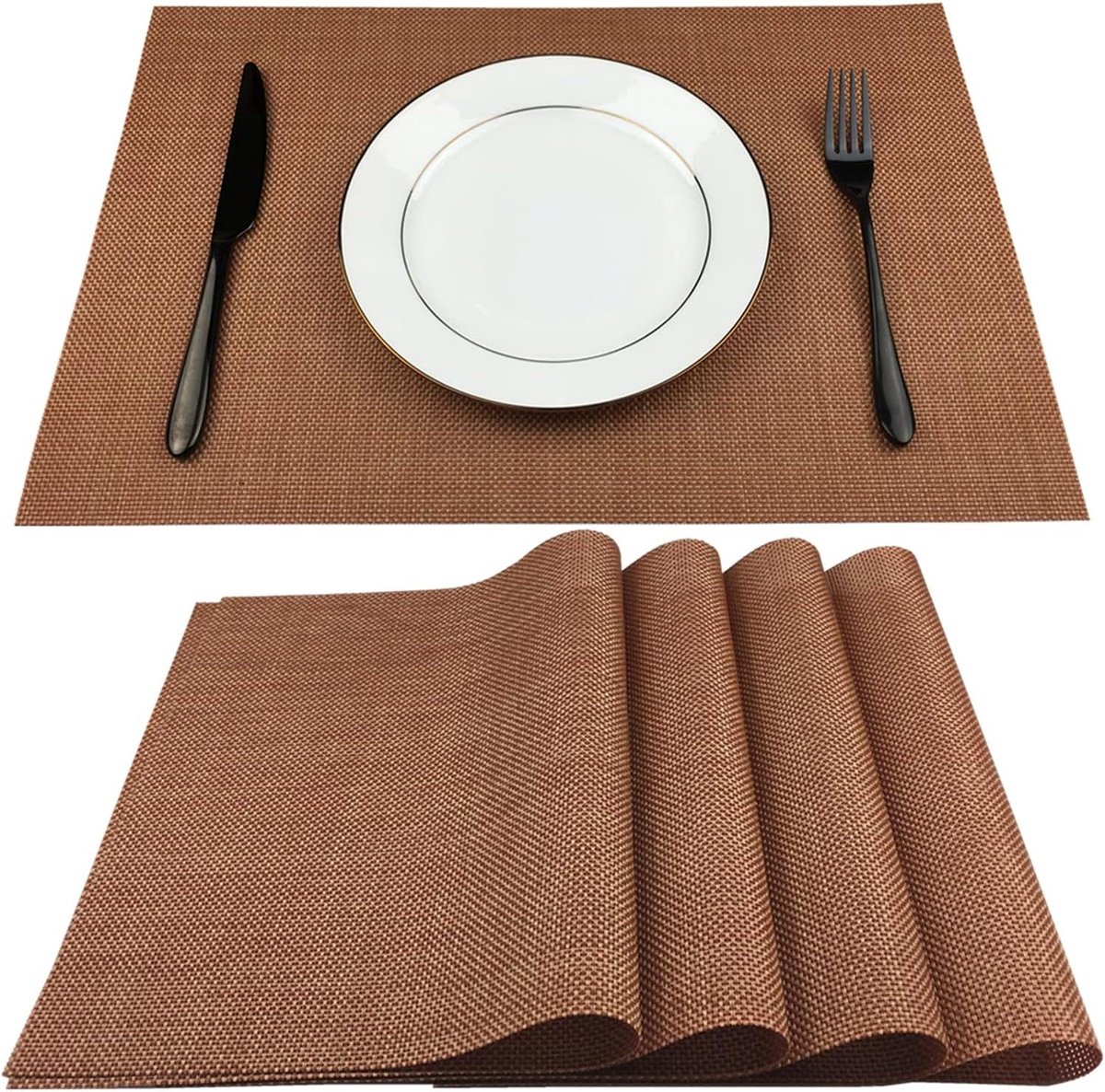 Placemats - Tafelonderleggers - Bescherming Tafel - Hittebestendig - 4 stuks - Vinyl