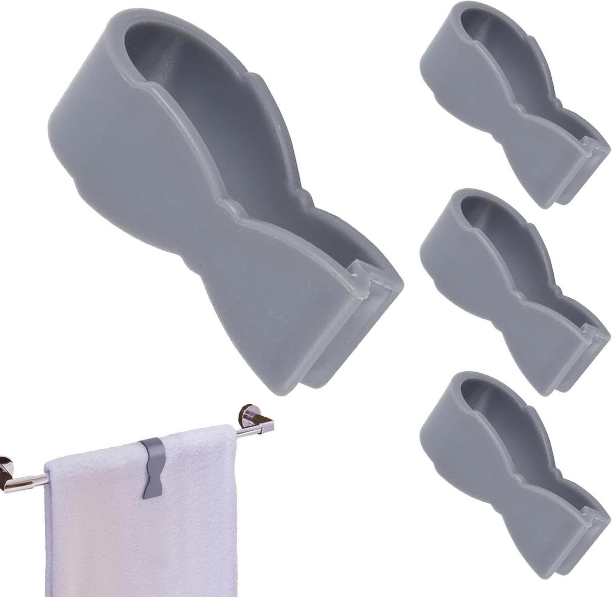 Handdoek Clips - Keukenclips - Keuken Organiseren - Omgekeerd Tandontwerp - 4 stuks - Wit